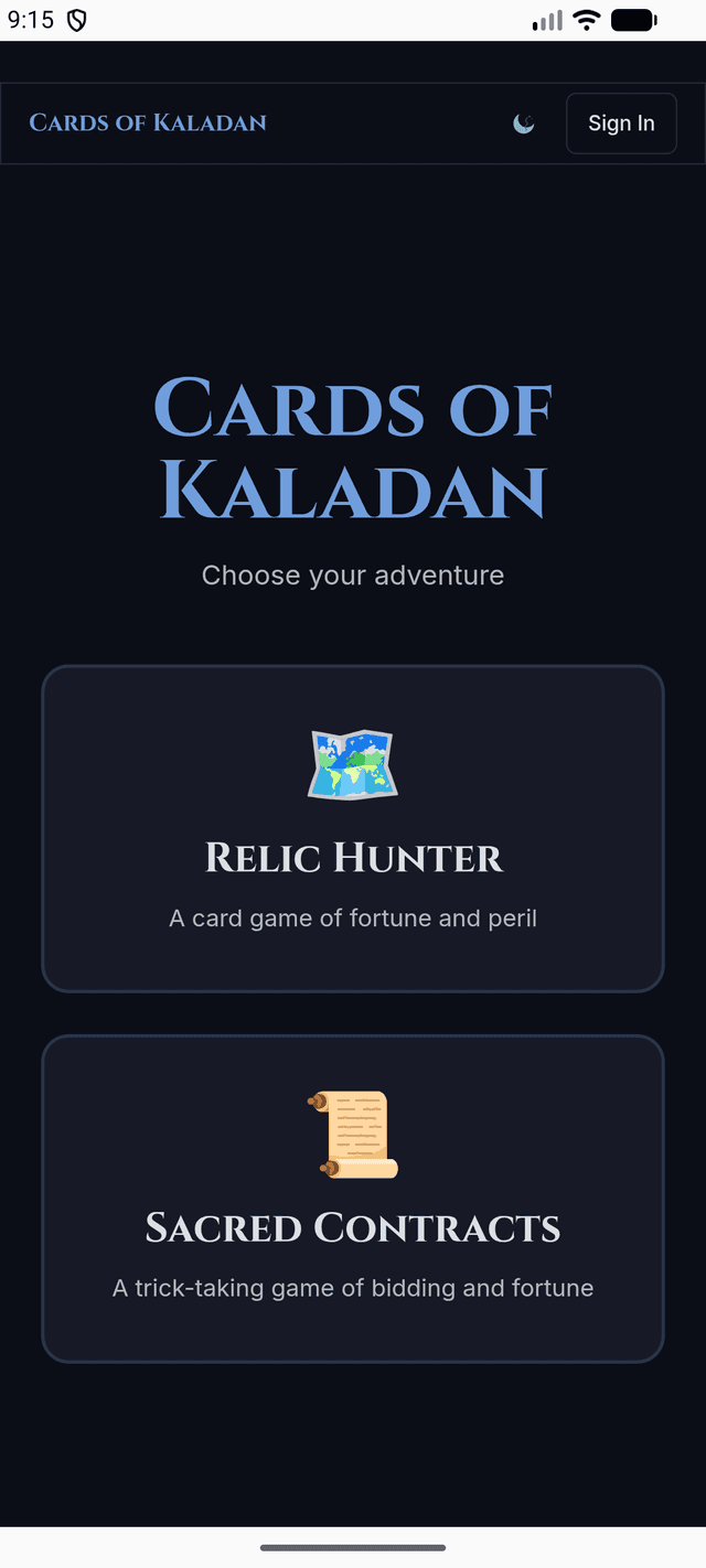 Cards of Kaladan app screenshot 1