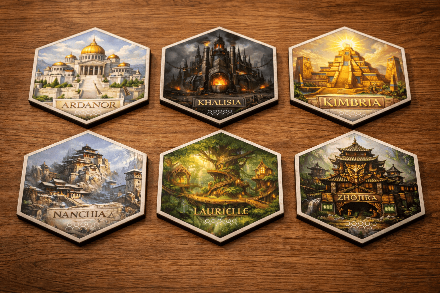 6 Hexagonal Castle Tiles