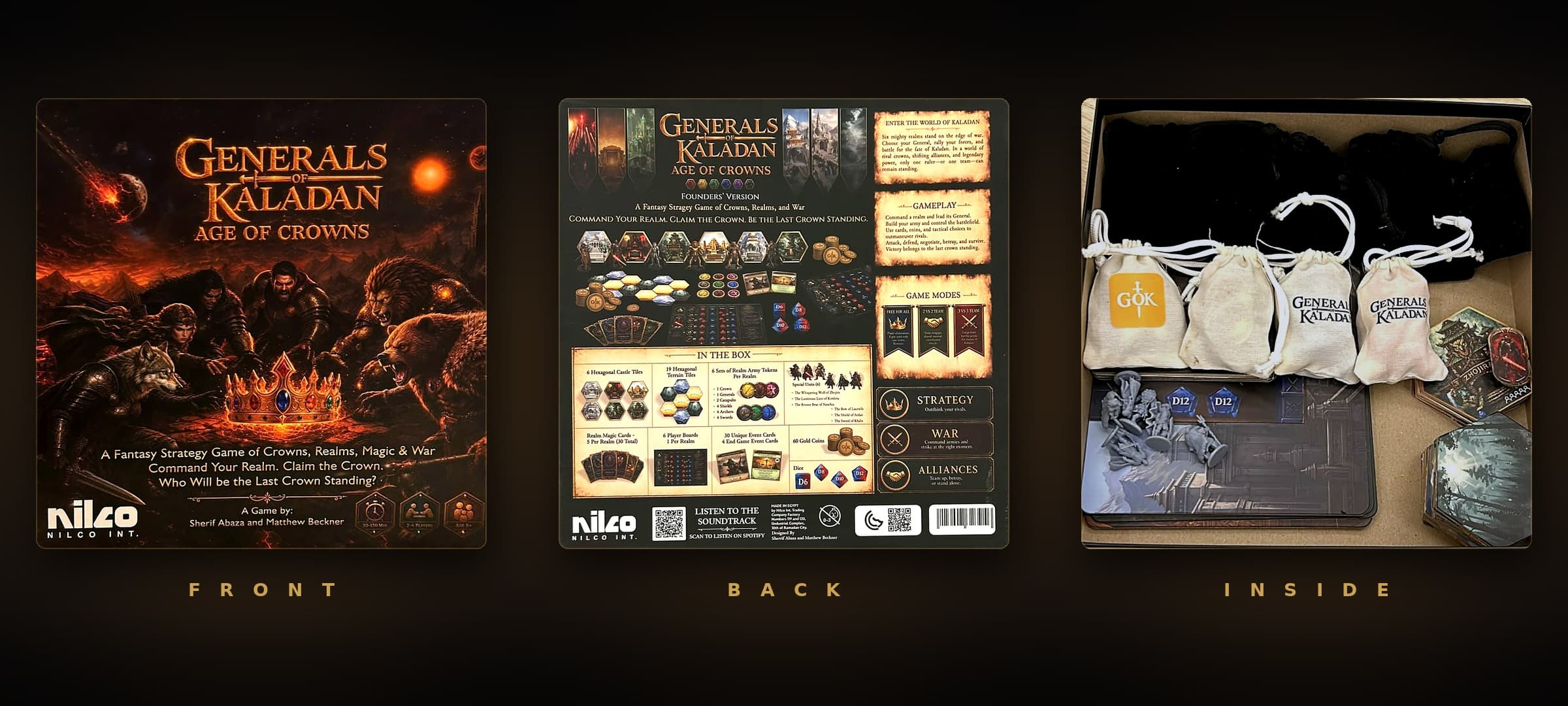Generals of Kaladan: Age of Crowns, the final production box shown front, back and inside